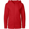 NEUTRAL O 13301 / Detská mikina na zips s kapucňou z bio bavlny - red 104-110