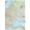 Európa VÝCHOD cestná 85x125cm lamino v ráme nástenná mapa (Cestná mapa štátov Litva, Lotyšsko, Estónsko, Bielorusko, Ukrajina, Gruzínsko, Moldavsko, Rumunsko, Bulharsko, Srbsko, Kosovo, Macedónsko, Al