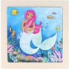 Drevené puzzle Morská víla Magenta 9 dielikov