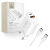 SIEŤOVÁ NABÍJAČKA TECH-PROTECT NCA30 2-PORT NETWORK CHARGER PD 30W / QC3.0 + TYPE-C CABLE WHITE