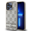 DKNY PU Leather Checkered Pattern and Stripe Apple iPhone 13 Pro Max Beige DKHCP13XPCPTSSE