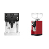 Rancilio Silvia PRO X, black + Eureka Mignon Bravo, CR ferrari red