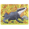 Goki Drevené mini puzzle Jazvec, 24 dielikov