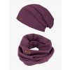 Doke Set Bavlnená čiapka a nákrčník organic rib violet
