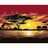 Maľovanie podľa čísel – Afrika žirafa a slony, 50 × 40 cm, bez rámu a bez napnutia plátna 8596530008088