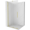 Mexen Velar, sprchová zástena s posuvnými dverami Walk-in 90 x 200 cm, 8mm sklo námraza, zlatá matná, 871-090-000-33-55