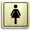 Accept Piktogram „WC ženy“ (80 × 80 mm) (zlatá tabuľka – čierna tlač)