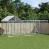 Vonkajší koterec pre psov so strechou strieborný 6x2x2,5 m oceľ-ForU-3190467