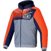 bunda CHROME V2 SPORT HOODIE MM93 kolekce, ALPINESTARS (světle šedá/modrá/červen