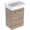 Geberit Selnova Square - Skrinka s umývadlom, 45x65x32 cm, 1 dvierka, L/P, orech hickory 502.748.00.1
