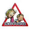 Magnetická nálepka na auto „Deti v aute“ 12 × 11 cm – výstražné označenie