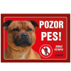 Juko Plastová tabuľa Pozor Pes Bull Terier 21 x 14,7 cm