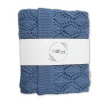 Luxusná bavlnená háčkovaná deka, dečka LOVE, 75x95cm - jeans Baby Nellys 8596309341040
