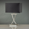 Searchlight - EU7923SS Table - stolová lampa - chróm+čierny textil - 460mm