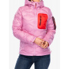 Bunda páperová dámska Peak Performance Helium Utility Down Hood Jacket - morning dew/brill red/obscure