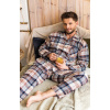 Pánske pyžamo Key MNS 443 B25 dĺžka/r M-2XL so zipsom Hnědá XXL