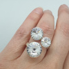 Strieborný prsteň so Swarovski kryštálmi Rivoli trio Crystal číry