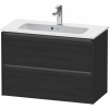 DURAVIT Ketho 2 závesná skrinka pod umývadlo Compact, 2 zásuvky, 810 x 390 x 549 mm, dub čierny, K25256016160000