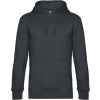 B&C | KING Hooded, Pánska mikina s kapucňou, sivá asphalt, 4XL