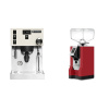 Rancilio Silvia PRO X, white + Eureka Mignon Bravo, CR ferrari red