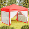 vidaXL Skladací párty stan s bočnicami červený 3x3 m - Červená - 65329-20155