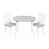 Detský nábytok - 3 ks, okrúhly stôl so stoličkami - šedá/biela
