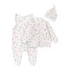 Bavlnená 3D sada, dupačky s košieľkou + čiapočka, Amélia, biela/ružová, veľ. 62 MBaby
