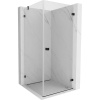 Mexen Lunar-B pravostranný výklopný sprchový kút 80 x 80 cm, číre sklo, čierna matná, 832-080-080-70-00-P