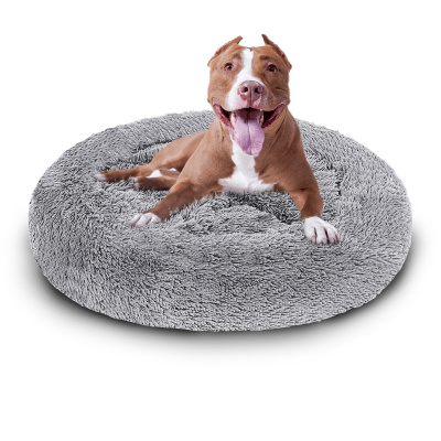 Yakimz Dog Bed Cat Bed Dog Cushion Plush Sleeping Place Dogs Pet Bed Light Grey 80cm