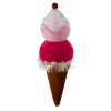 Dekorácia MagicHome Vianoce Candy Line, zmrzlina, červená, závesná, 16 cm
