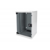 DIGITUS Wall Mount Cabinet 10'' 9U 464x312x300mm, glass door, grey, mounted DN-10-09U