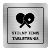 Nálepka stolný tenis strieborná štruktúrovaná 8 x 8 cm