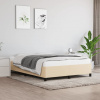 vidaXL Posteľ bez matraca krémová 140x190 cm látka - Krémová - 104037-204143