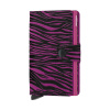 Kožená peněženka SECRID Miniwallet Zebra fuksia růžová