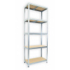 Kovový regál do domácnosti Biedrax 45 x 90 x 210 cm, pozinkovaný - 5 políc MDF