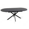 SIGNAL MEBLE Okrúhly jedálenský stôl rozkladací GASTON CERAMIC 140, čierny mat/čierny mat keramika