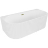 Mexen Sella voľne stojaca nástenná vaňa s ryhovaním 170 x 80 cm, biely lesk, zlatý prepad - 52711708000-50