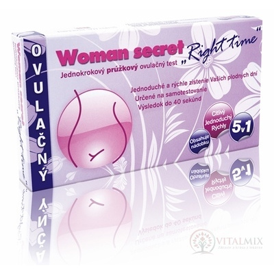 Woman secret RIGHT TIME ovulačný test prúžkový 5v1 (5 prúžkov) 5 ks
