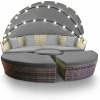 SOFA GARDEN ISLAND solárne ratanové lehátko do obývačky 180cm LED Grey set (SOFA GARDEN ISLAND solárne ratanové lehátko do obývačky 180cm LED Grey set)