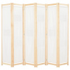 vidaXL 6-panelový paraván krémový 240x170x4 cm látkový - Krémová - 70287-25069