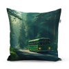 Sablio Vankúš Zelený autobus v lese - 60x60 cm