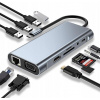 HUB USB C DOKOVACIA STANICA 11 V 1 ADAPTÉR HDMI VGA USB 3.0 RJ45 SD/TF AUX