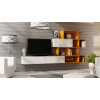 Obývacia stena VIGO XVI (biela / oranžová)