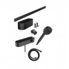 Hansgrohe WallStoris Set sprchovej hlavice 105, 3 prúdy, termostatu a kúpeľňových doplnkov, matná čierna 24250670-HG