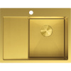 Mexen Exar nerezový drez 1-komorový s odkvapom, pravý 620 x 480 mm, zlatý HC - 6432621005P-55HC