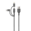 GP CY1N Lade & Sync Cable 1m 3in1 USB-A to Micro/USB-C/Light