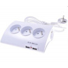 PremiumCord Prodlužovací přívod 230V 1,5m 5zásuvek+vypínač+2x USB ppd01