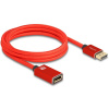Delock DisplayPort prepojovací kábel Konektor DisplayPort, DisplayPort zásuvka 2 m červená 81082 8K UHD, trojžilový tienený, pozlátené kontakty Kábel; 81082