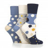 Dámske módne 3 páry ponožky Gentle Grip SUMMER SPOTS voľný zdravotný lem