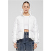 Ladies Recycled Short Shiny Puffer Jacket - white 4XL